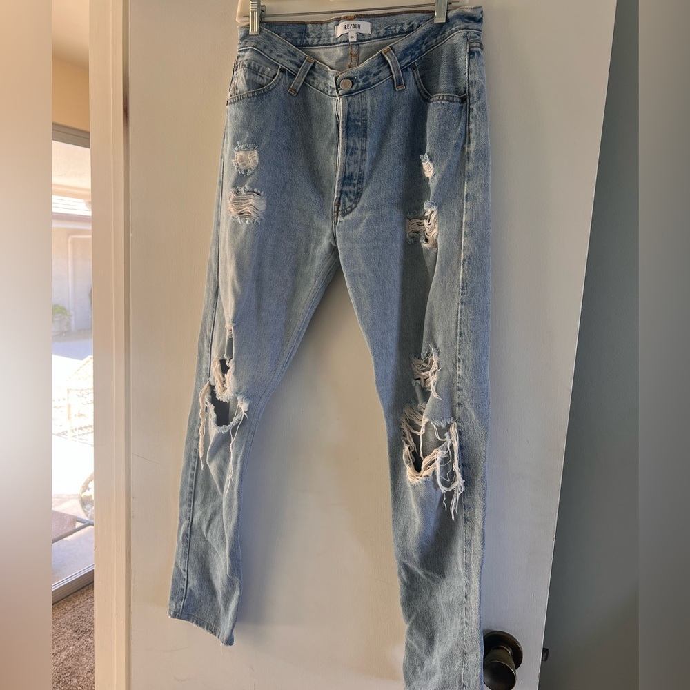 Levi’s x redun distressed blue jeans
